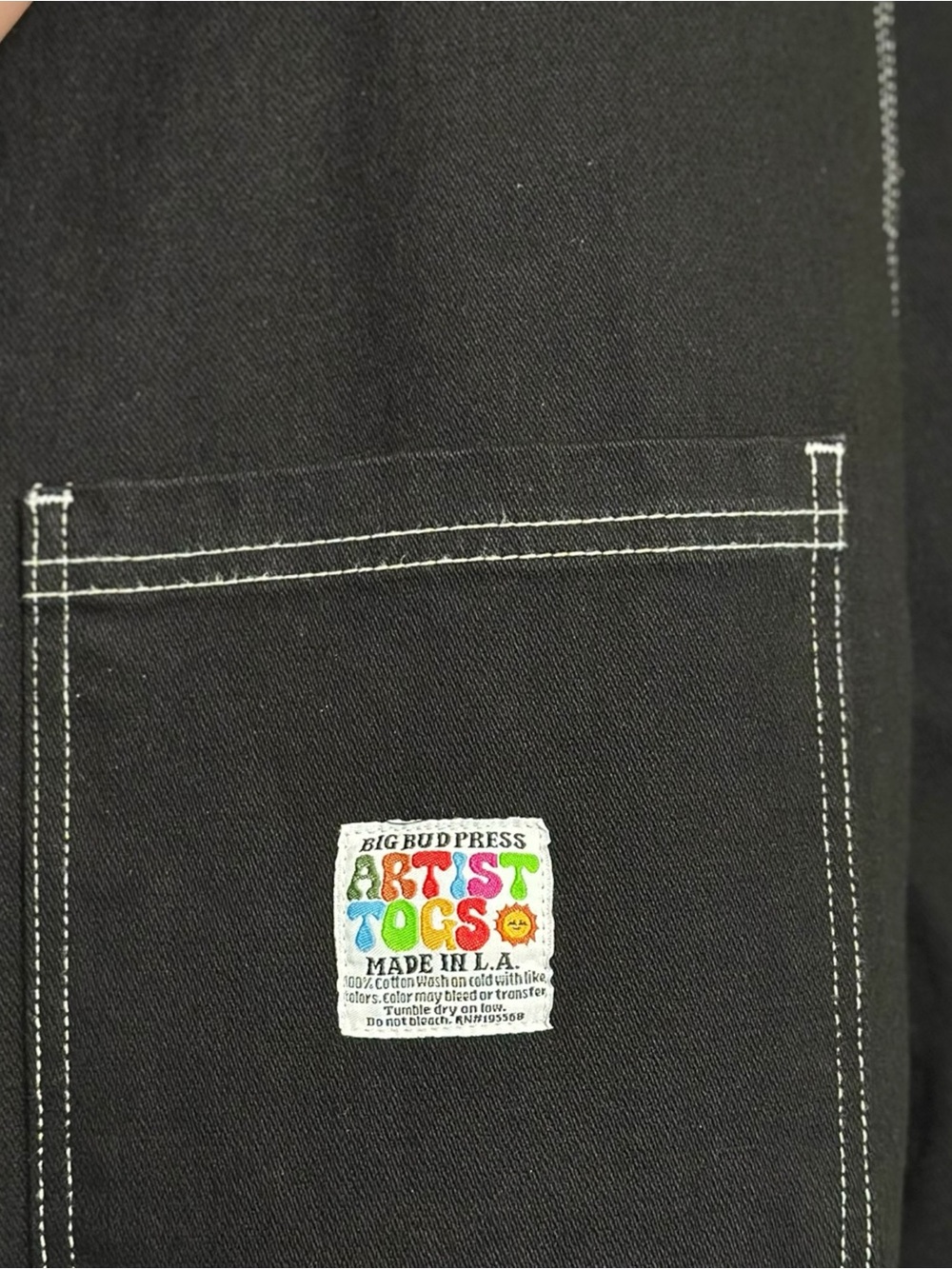 BIG BUD PRESS Denim Overalls, Black, Medium - Picture 8 of 9